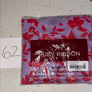 Ruby Ribbon Diva Lace Cami - Red Hibiscus, size 38 (rare!!)